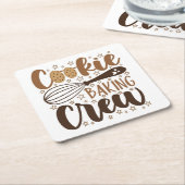 Leuke Cookie Baking Crew Design Vierkante Kartonnen Onderzetter (Schuin)