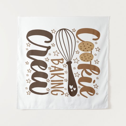 Leuke Cookie Baking Crew Design Wandkleed (Voorkant (horizontaal))