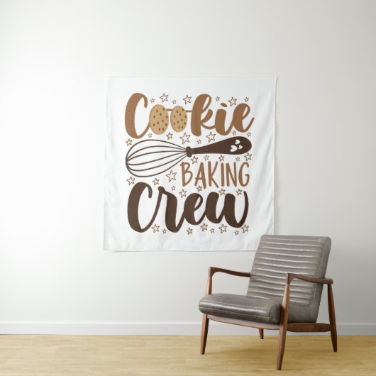 Leuke Cookie Baking Crew Design Wandkleed (In situ)