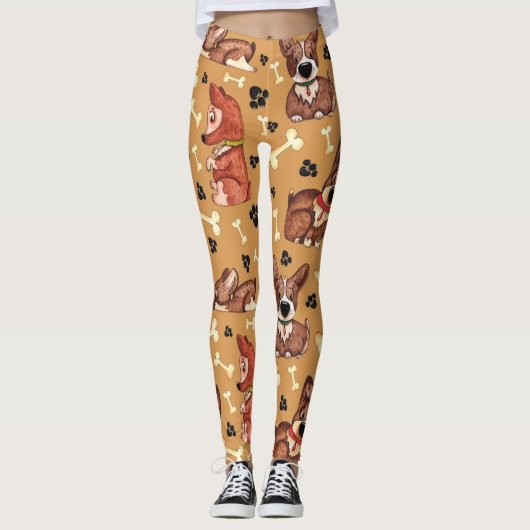 Leuke coole hond thema huisdier lover patroon leggings (Voorkant)