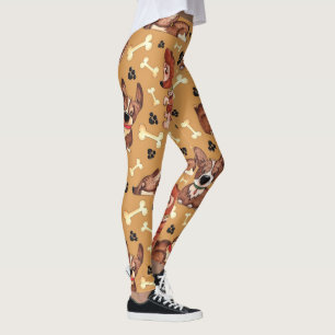 Leuke coole hond thema huisdier lover patroon leggings