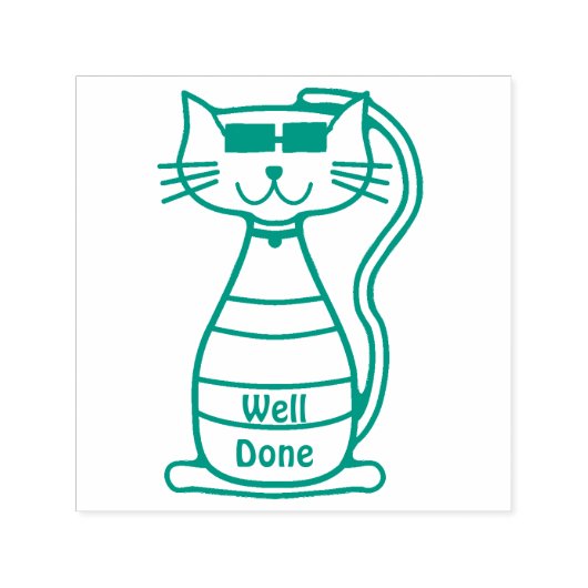 Leuke coole kat Goed Gedaan leraar stempel (Design)