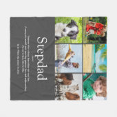 Leuke Coole Stiefvader Stiefpapa Citaat Fotocollag Fleece Deken (Voorkant (Horizontaal))