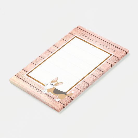 Leuke Corgi Boardwalk Notities Post-it® Notes (Schuin)