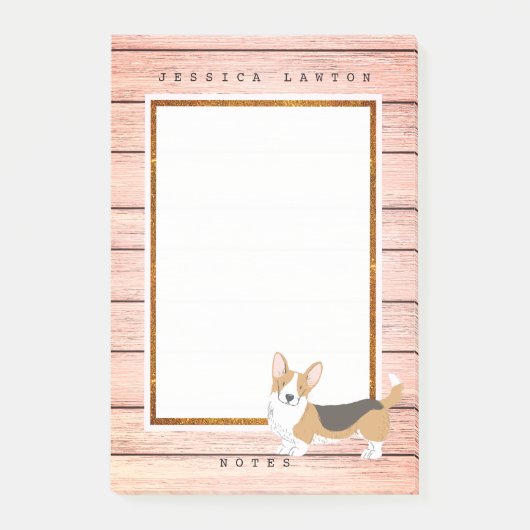 Leuke Corgi Boardwalk Notities Post-it® Notes (Voorkant)