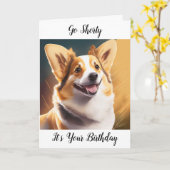 Leuke Corgi Pun Verjaardag Kaart (Gele Bloem)