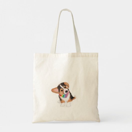 Leuke corgi puppy canvas tas (Achterkant)