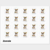 Leuke Corgi Puppy Dog met Zonnebril Custom Ronde Sticker (Vel)