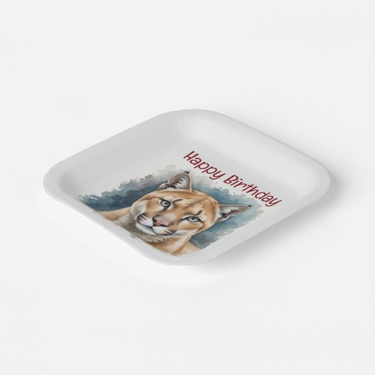 Leuke Cougar Over The Hill Verjaardag Papieren Bordje (Gebogen)
