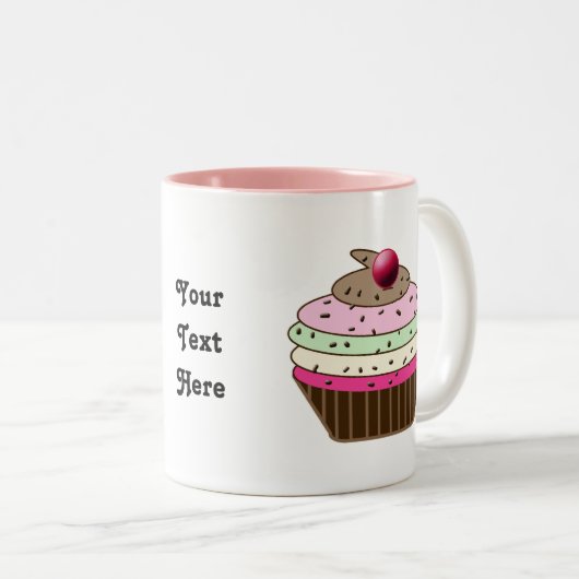 Leuke cupcake aangepaste gepersonaliseerde mokken (Voorkant rechts)