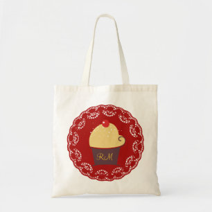 Leuke Cupcake -Dily Lace aangepaste tekst Tote Bag