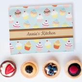 Leuke cupcakes gepersonaliseerde keukenhanddoek