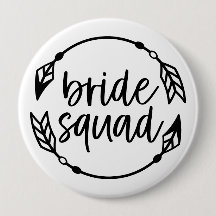 Leuke Cursieve Bruid Squad Bachelorette Party Pijl