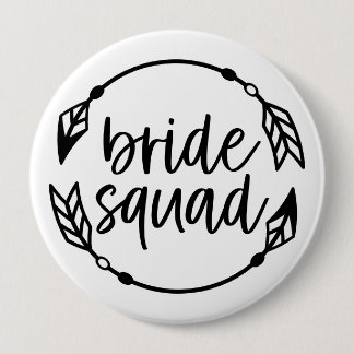 Leuke Cursieve Bruid Squad Bachelorette Party Pijl Ronde Button 4,0 Cm