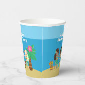 Leuke Custom Luau Beach Hula Meisjes Verjaardagsfe Papieren Bekers (Rechts)