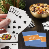 Leuke Custom Monogrammed Initialen Blauw Sinaasapp Pokerkaarten (Insitu)