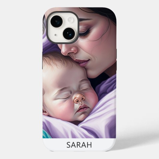 Leuke Custom Name Moeder en Baby Sentimentele Gift Case-Mate iPhone Case (Achterkant)