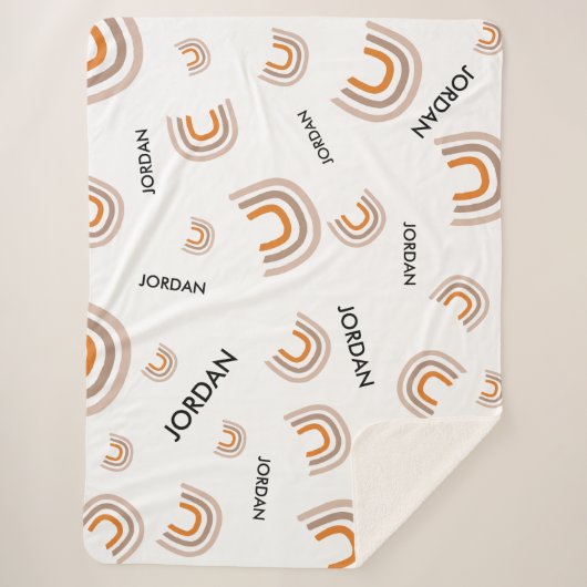 Leuke Custom Nursery Modern Rainbow baby Sherpa Deken (Voorkant)