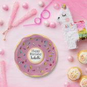 Leuke Custom Paarse Donut Decor | Gefeliciteerd Papieren Bordje (Feest)