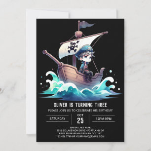 Leuke Custom Pirate Verjaardag Kaart