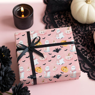 Leuke Cute Ghost vleermuis pompoen & Spinnenweb Ha Cadeaupapier