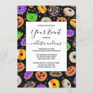 Leuke Cute Glitter Confetti Donuts Halloween Kaart