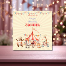 Leuke Cute Rode & Roze Circus Kinderen Verjaardag