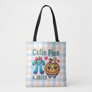 Leuke "Cutie Pies" Schattigee Pi Symbool & Pie Pun Draagtas