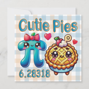 Leuke "Cutie Pies" Schattigee Pi Symbool & Pie Pun Kaart