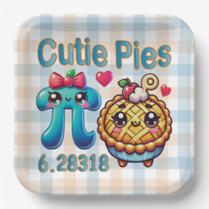 Leuke "Cutie Pies" Schattigee Pi Symbool & Pie Pun Papieren Bordje
