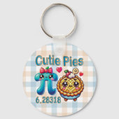 Leuke "Cutie Pies" Schattigee Pi Symbool & Pie Pun Sleutelhanger (Achterkant)