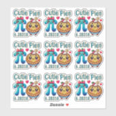 Leuke "Cutie Pies" Schattigee Pi Symbool & Pie Pun Sticker (Vel)