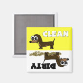 Leuke Dachshund Clean / Vuile Vaatwasser Magnet Magneet (Voorkant / Achterkant)