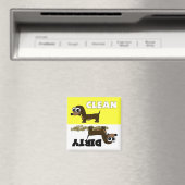 Leuke Dachshund Clean / Vuile Vaatwasser Magnet Magneet (Insitu (Vaatwasser))