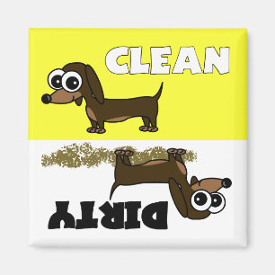 Leuke Dachshund Clean / Vuile Vaatwasser Magnet Magneet