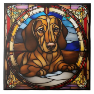 Leuke Dachshund decoratieve keramische tegel Tegeltje