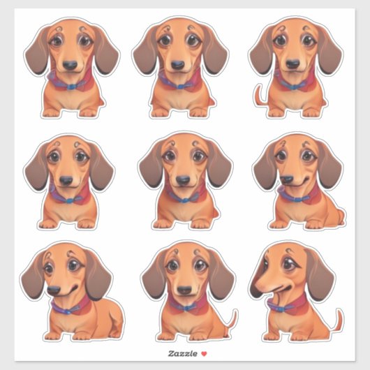 Leuke Dachshund Emoji Dog Stickers (Vel)