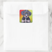 Leuke Dachshund puppy Vierkante Sticker (Tas)