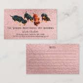 Leuke Dachshund Pups Pet Grooming Chique Roos Goud Visitekaartje (Voorkant / Achterkant)