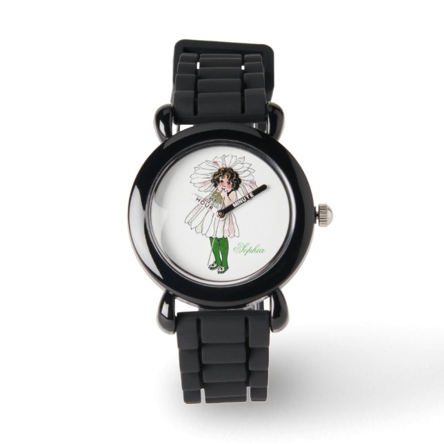 Leuke Daisy Flower Kind Bloemen Grappig Meisje Horloge (Voorkant)