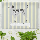 Leuke Dalmatische blauw en crème gestreept Theedoek (Gevouwen)