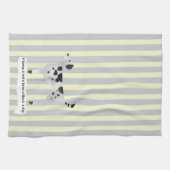 Leuke Dalmatische blauw en crème gestreept Theedoek (Horizontaal)