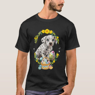 Leuke Dalmatische Hond Dalmatie Puppy Bloemen Pase T-shirt