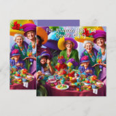 Leuke Dames Middag High Tea Garden Party Kaart (Voorkant / Achterkant)