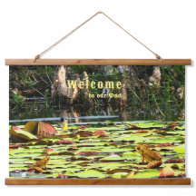 Leuke decoratie kikker pad welkom op waterleliebla