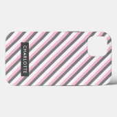 Leuke diagonale strepen patroon aangepaste naam Case-Mate iPhone case (Achterkant (horizontaal))