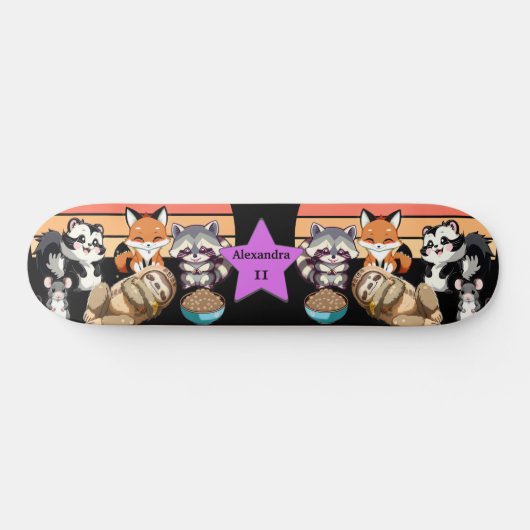 Leuke dieren aangepaste naam skateboard (Horizontaal)