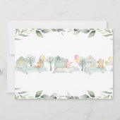 Leuke dieren auto's groen rijden door Baby shower Kaart (Achterkant)