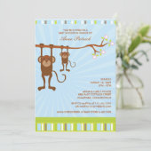 Leuke Dieren Baby shower Flat Invitation Kaart (Staand voorkant)