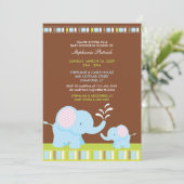 Leuke Dieren Baby shower Flat Invitation Kaart (Staand voorkant)